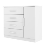 Genova Plus 1-Door 4-Drawer Chest of Drawers with Shoe Rack