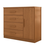 Genova Plus 1-Door 4-Drawer Chest of Drawers with Shoe Rack