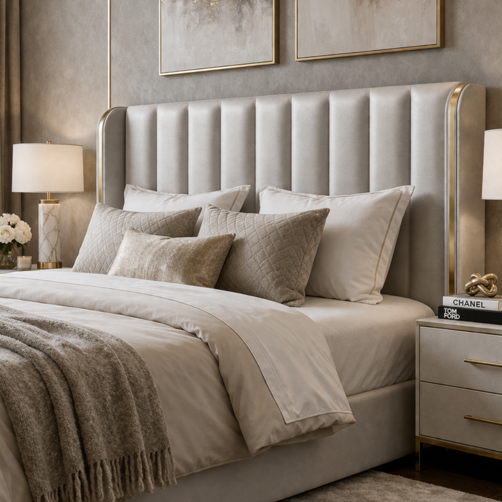 Coralie Upholstered Vinyl Wingback Headboard