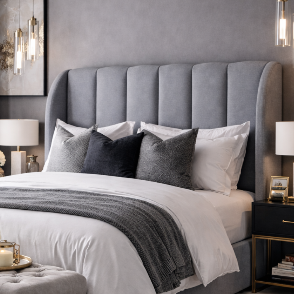 Celestia Upholstered Wingback Headboard