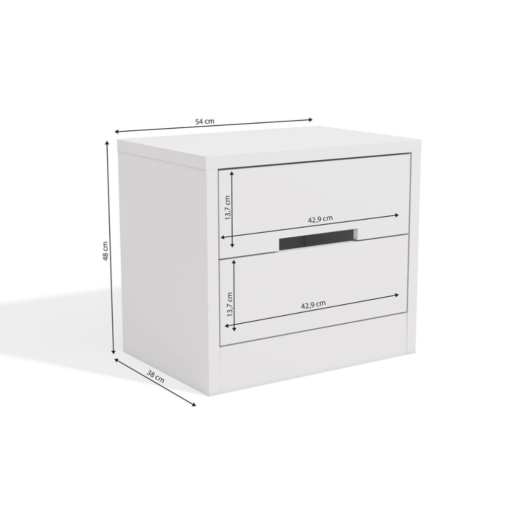 Puerta 2-Drawer Nightstand Pedestal