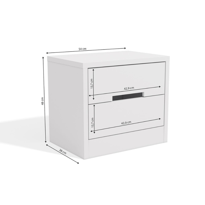 Puerta 2-Drawer Nightstand Pedestal