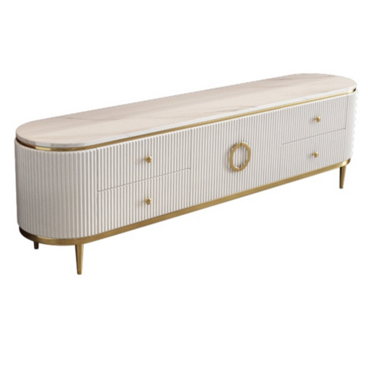 Amaya White & Gold Luxury Plasma Stand