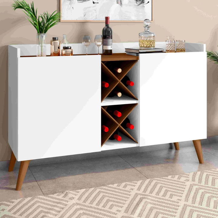Max Buffet with 8-Bottle Wine Rack