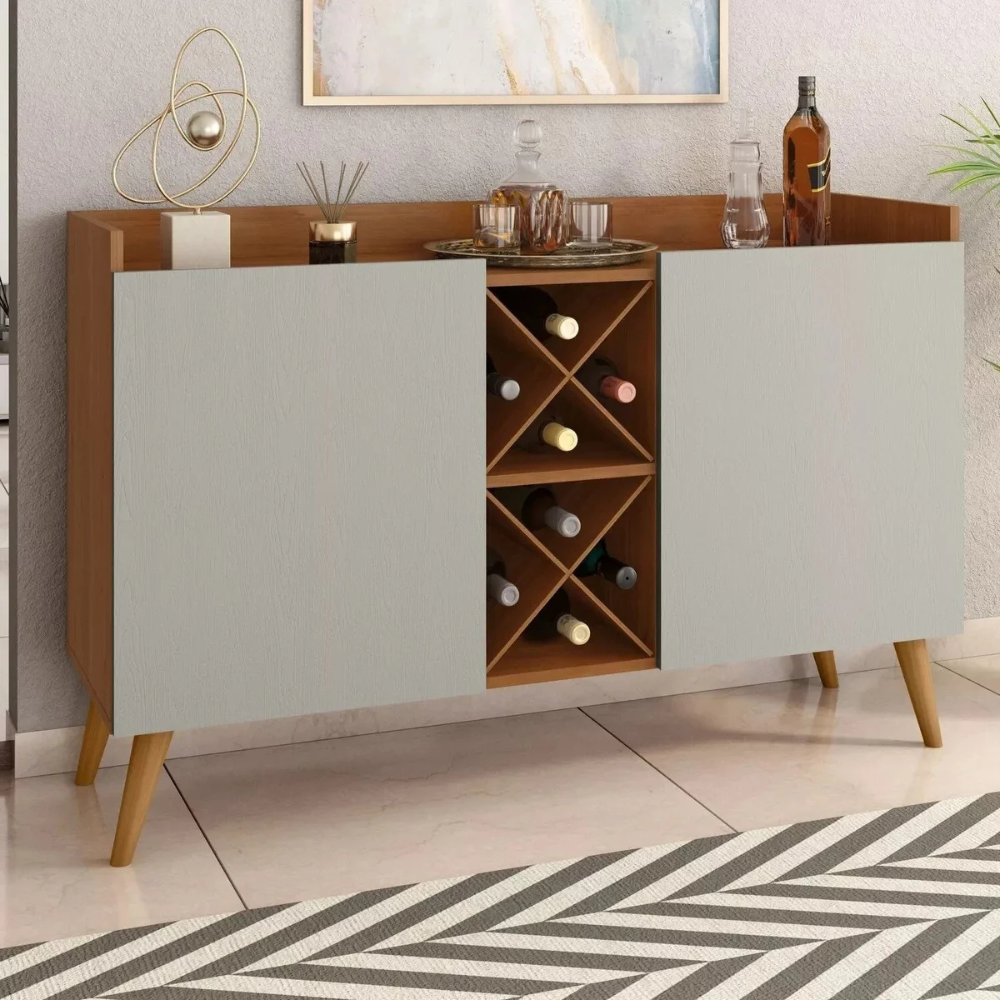 Max Buffet with 8-Bottle Wine Rack