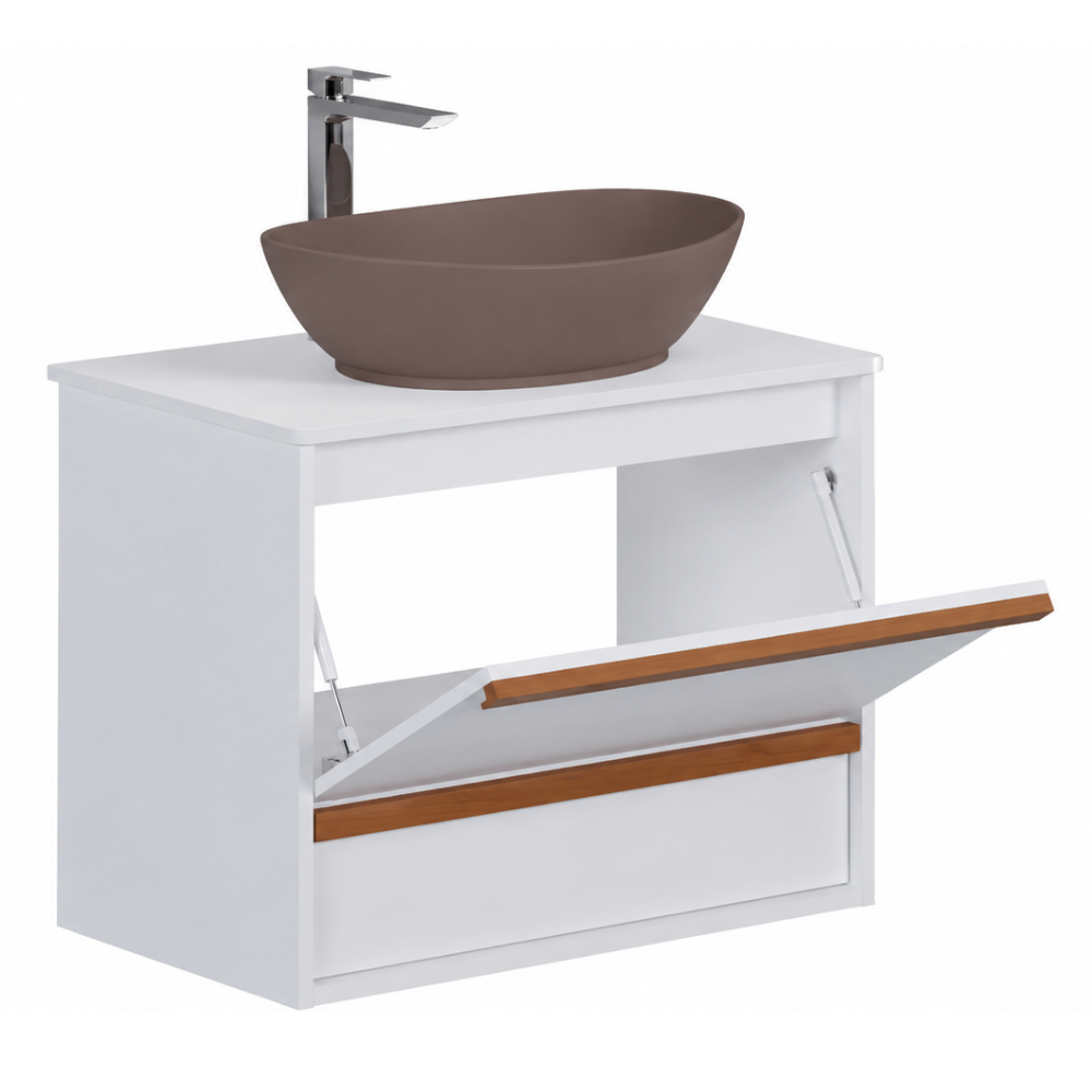Amarílis White Wooden Bathroom Vanity-Bali Basin