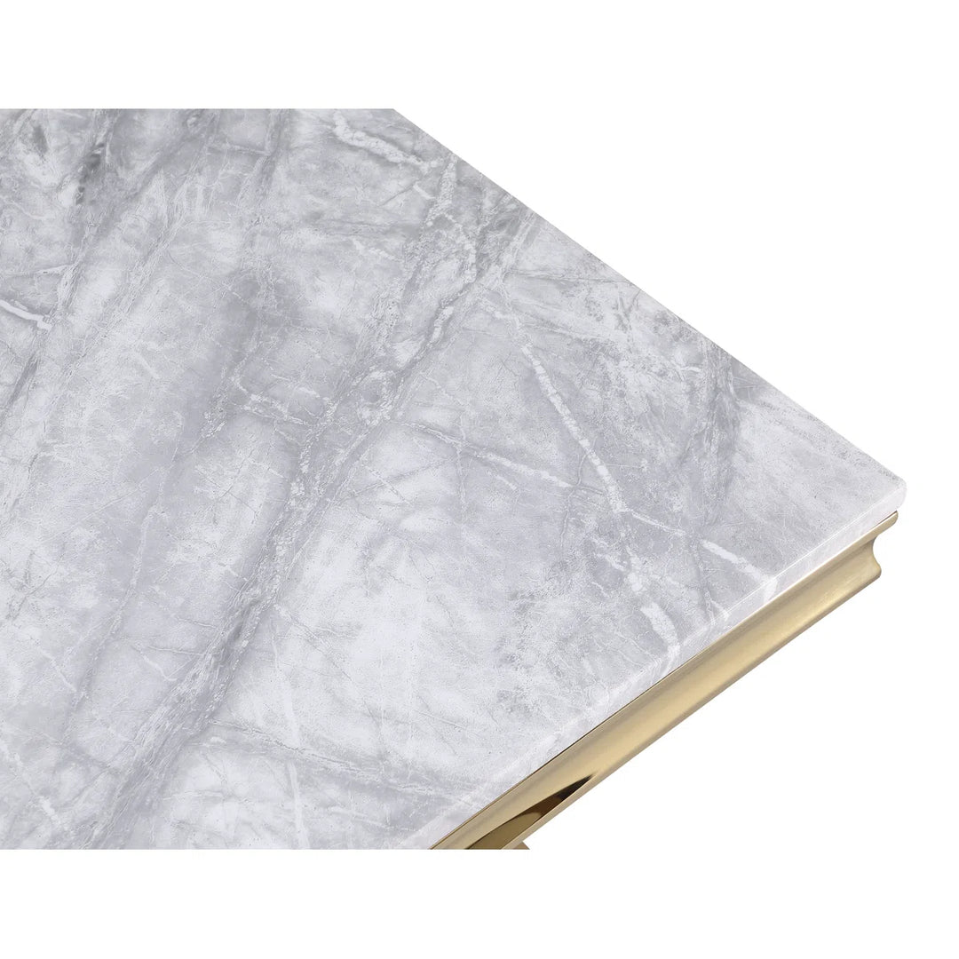 Bellvara Marble & Gold 7-Piece Dining Set