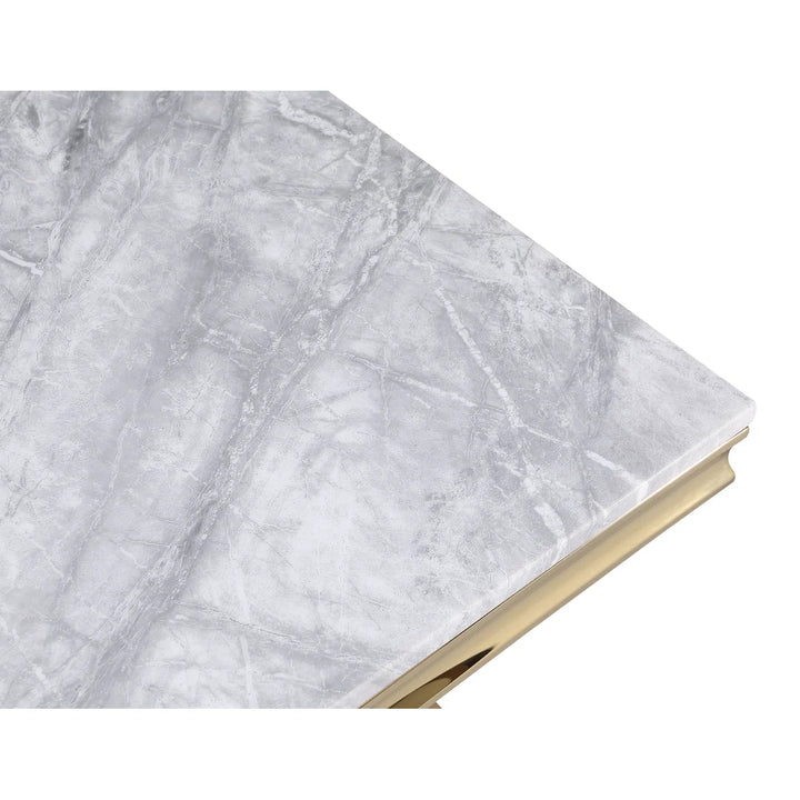 Bellvara Marble & Gold 7-Piece Dining Set