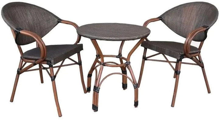 Rustic Outdoor Bistro Set (1 Table + 2 Chairs)