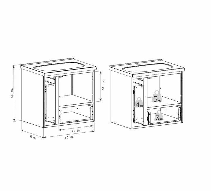 Caqui Steel bathroom Vanity