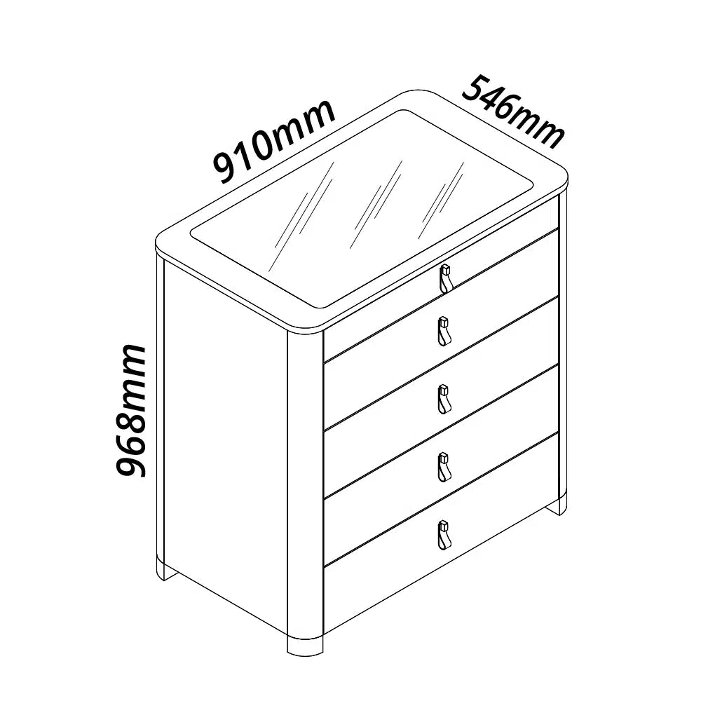 Innova Island 5-Drawer Chest of Drawers