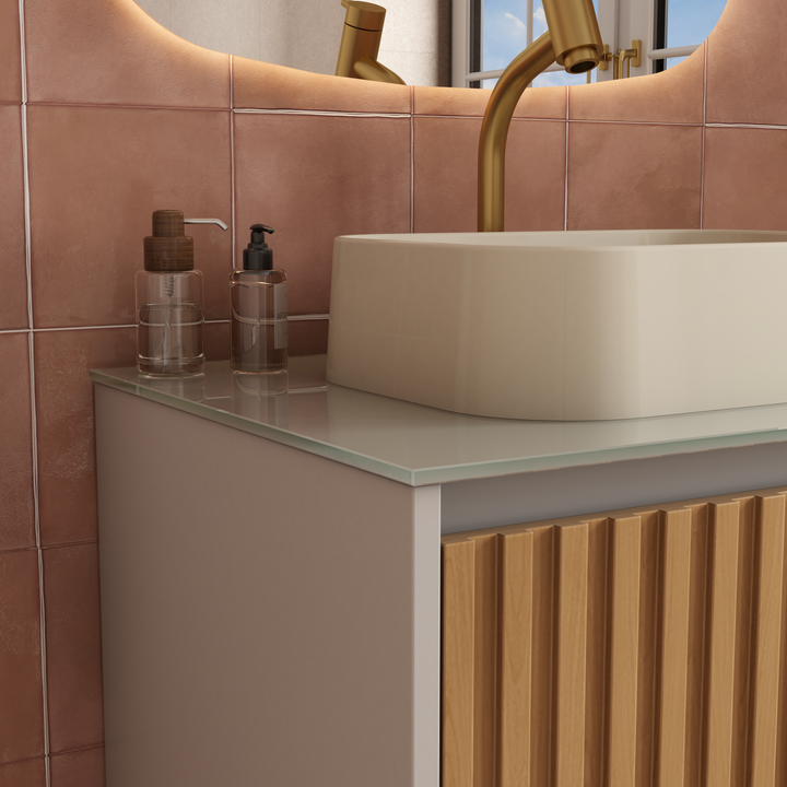 Tulipa Wooden Bathroom Vanity With Petra Basin