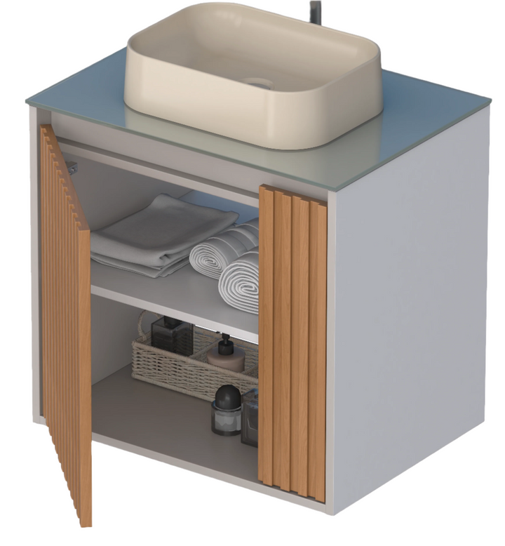 Tulipa Wooden Bathroom Vanity With Petra Basin