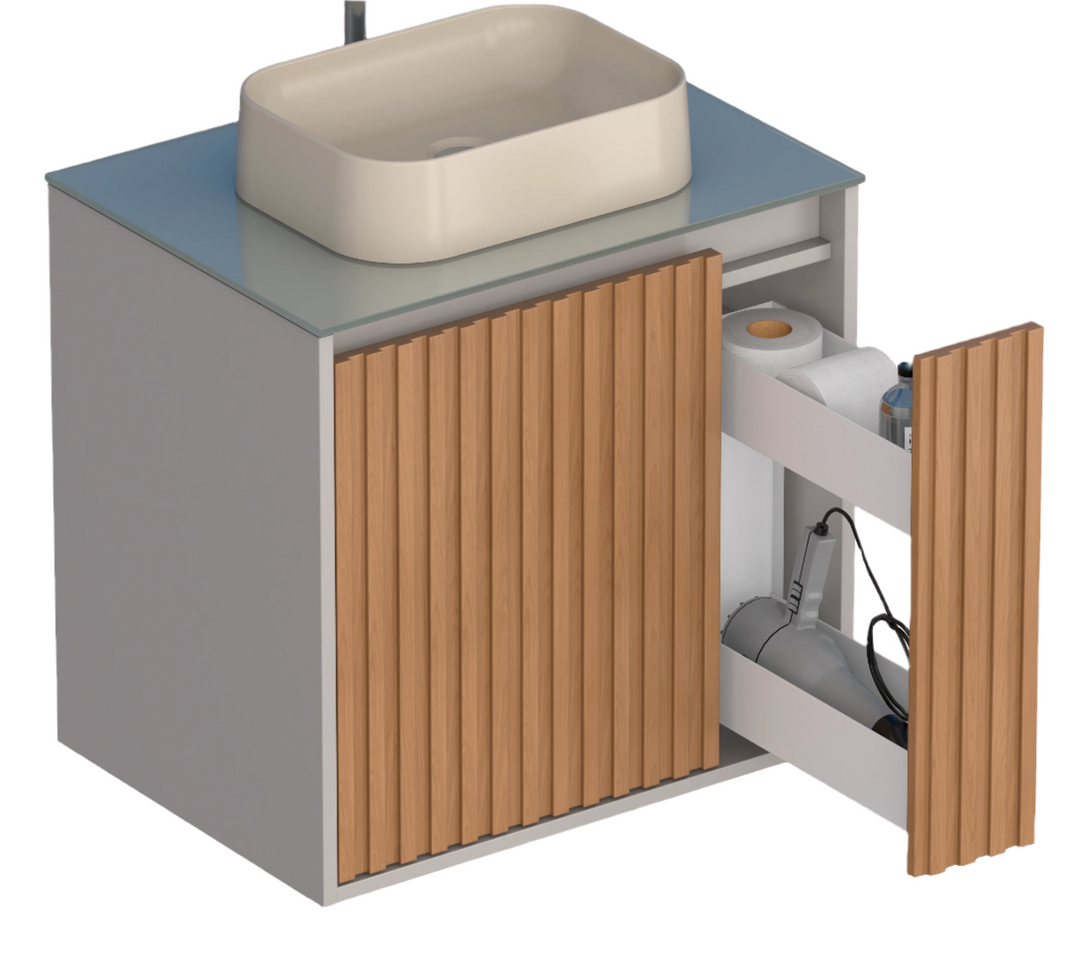 Tulipa Wooden Bathroom Vanity With Petra Basin