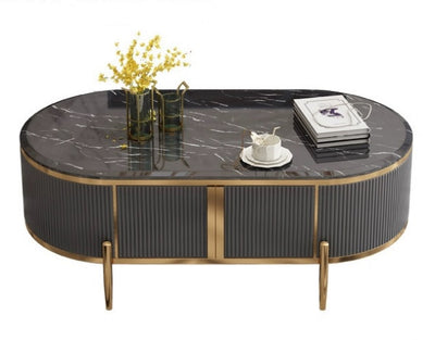 Sinead White Coffee Table With Gold Accents
