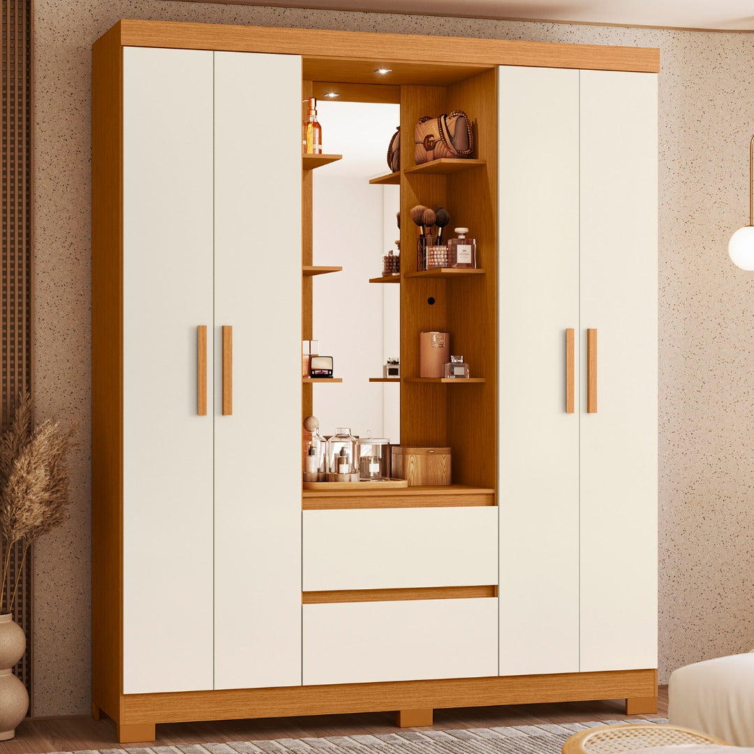 Olympia Wardrobe with LED Mirror and Dressing Space