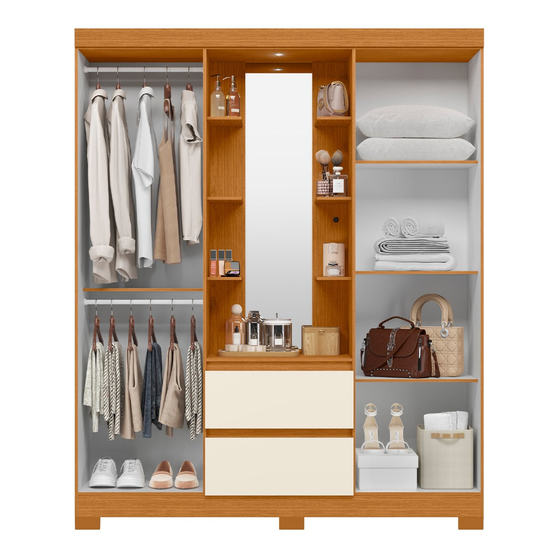 Olympia Wardrobe with LED Mirror and Dressing Space