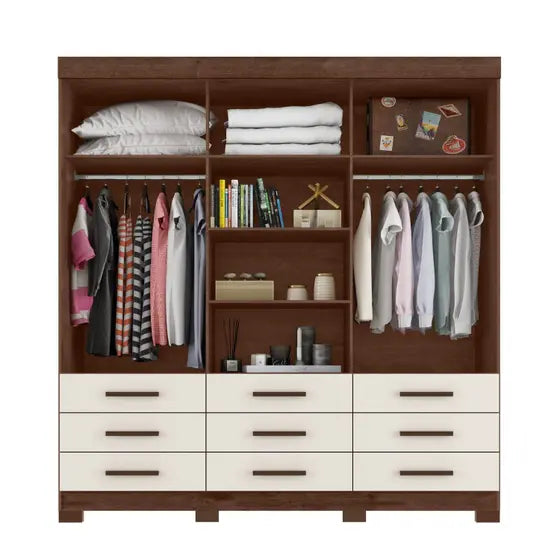 iDeale Max 3-Door 9-Drawer  Wardrobe