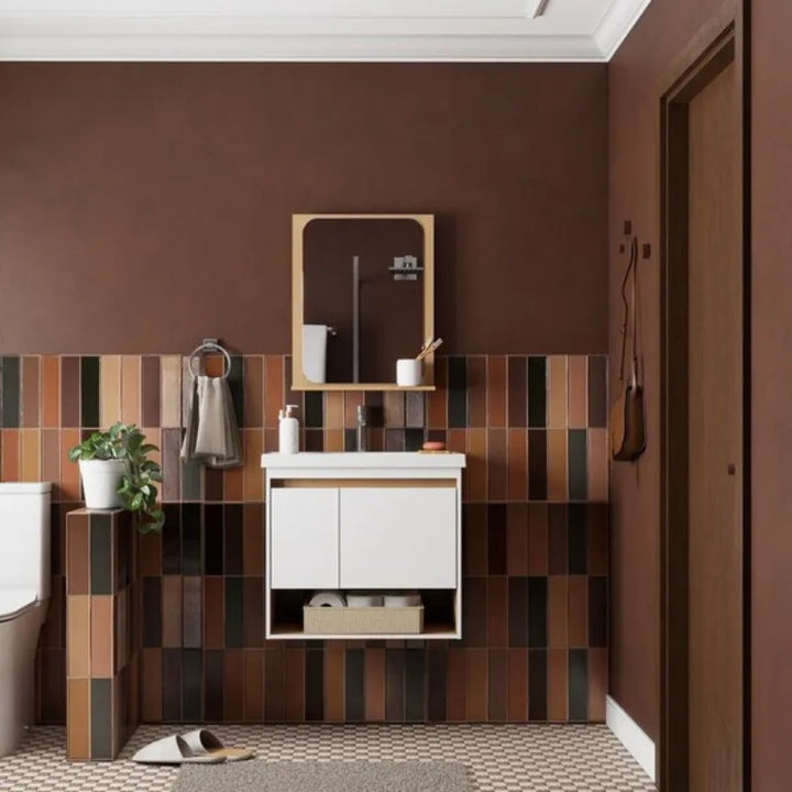 Verbena Vanity Set with Mirror and White Jequitibá Washbasin