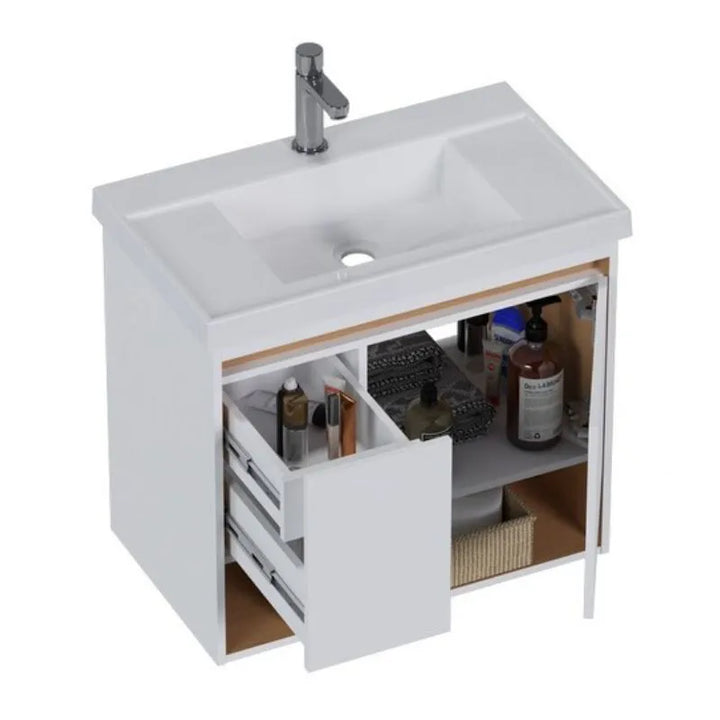 Verbena Vanity Set with Mirror and White Jequitibá Washbasin