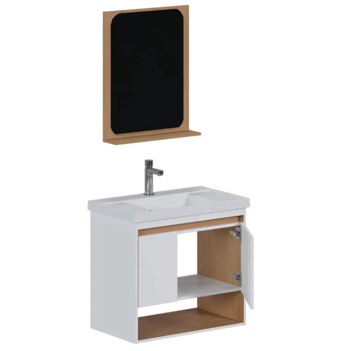 Verbena Vanity Set with Mirror and White Jequitibá Washbasin