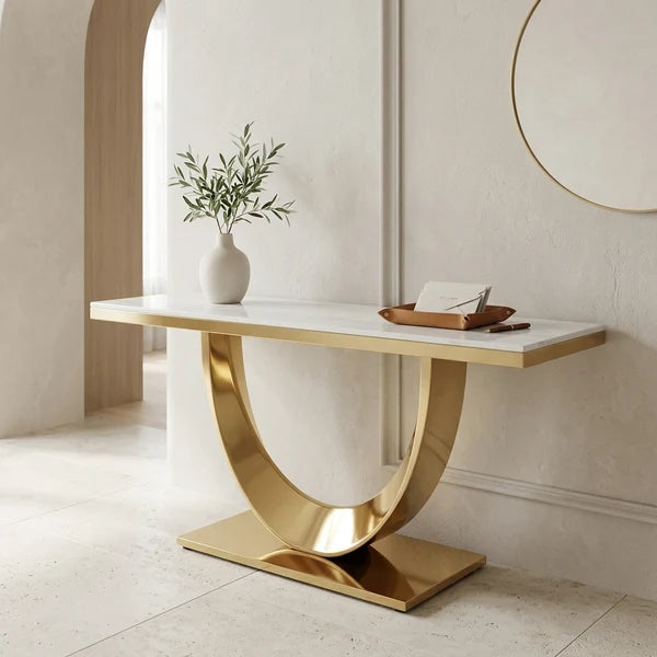 Kiara Modern Gold-Tone Console Table