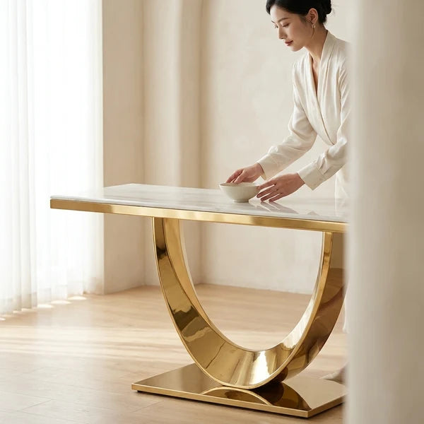 Kiara Modern Gold-Tone Console Table