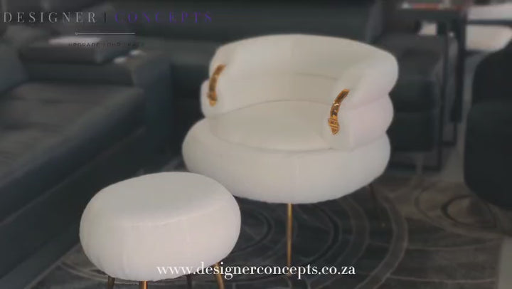 Ariah Upholstered Tufted Armchair With Footstool