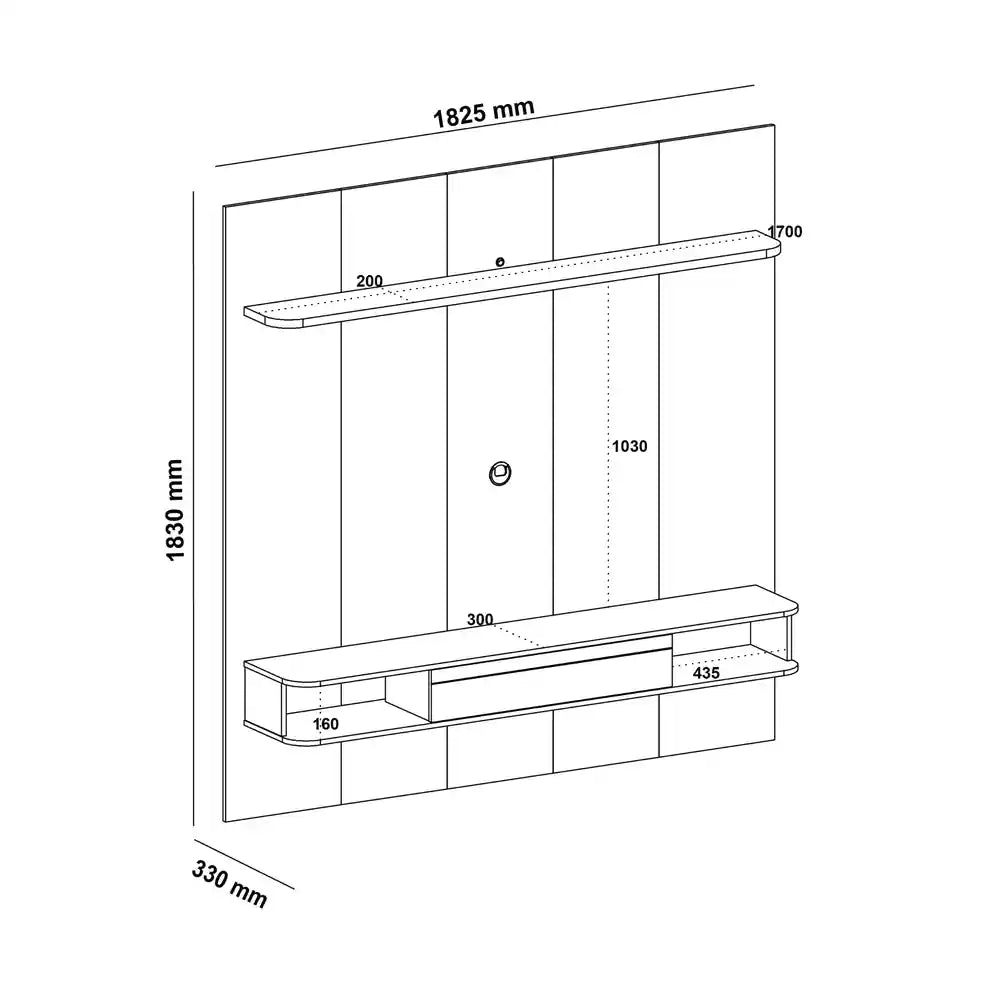 Belluno TV Panel Pine-Off White