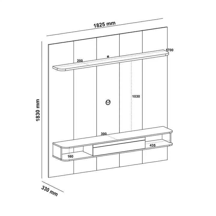 Belluno TV Panel Pine-Off White