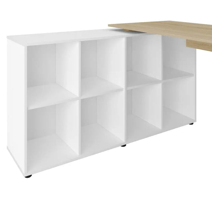 Netro Light Oak-White Office Desk
