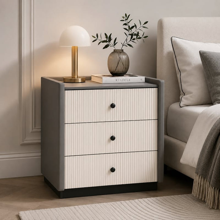 Dana 3-Drawer Ribbed Pedestal