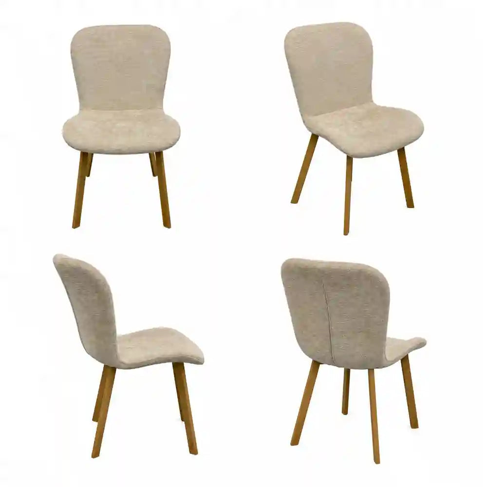 Oslo 5pc Dining Set Beige-Light Oak
