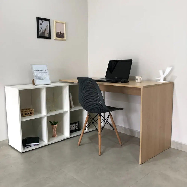 Netro Light Oak-White Office Desk