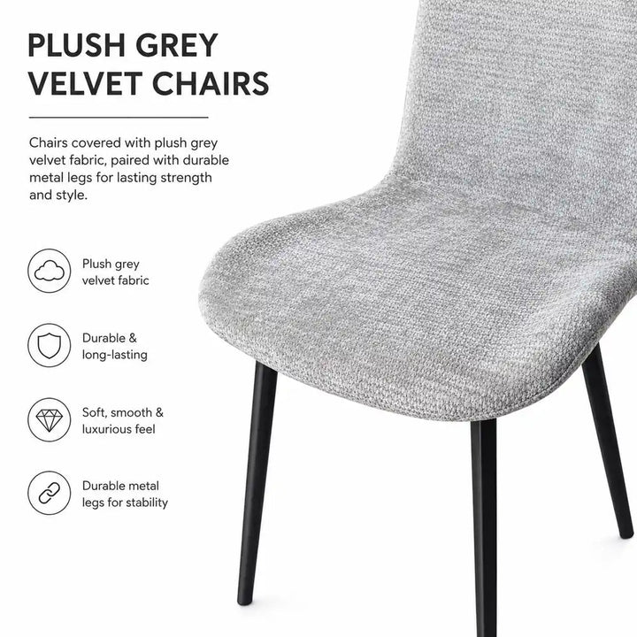 Oslo 5pc Dining Set Black-Grey