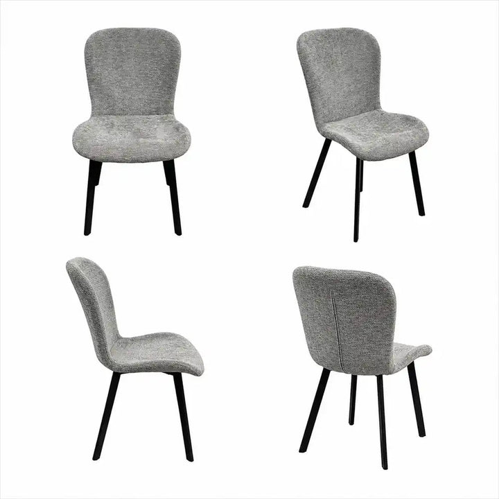 Oslo 5pc Dining Set Black-Grey