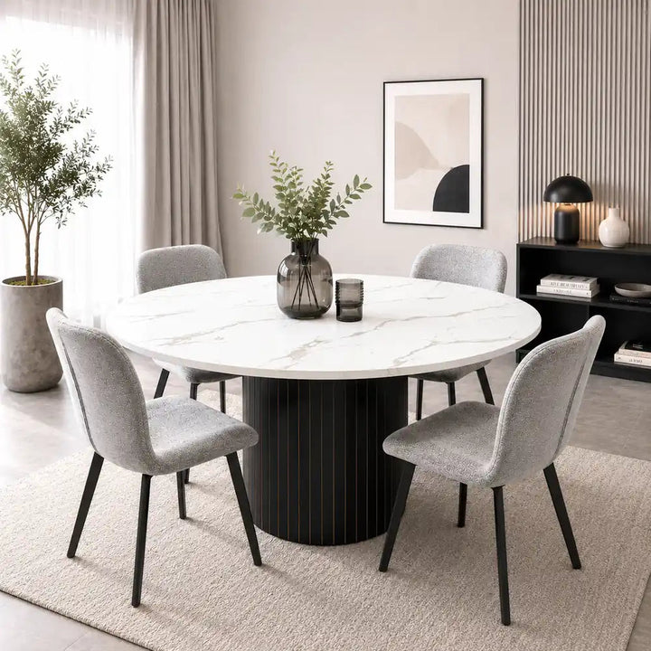 Oslo 5pc Dining Set Black-Grey