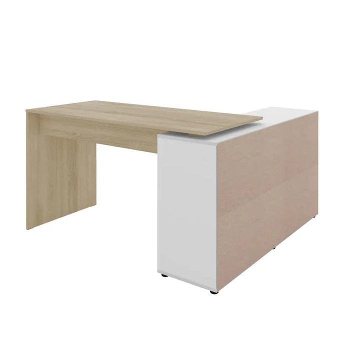 Netro Light Oak-White Office Desk