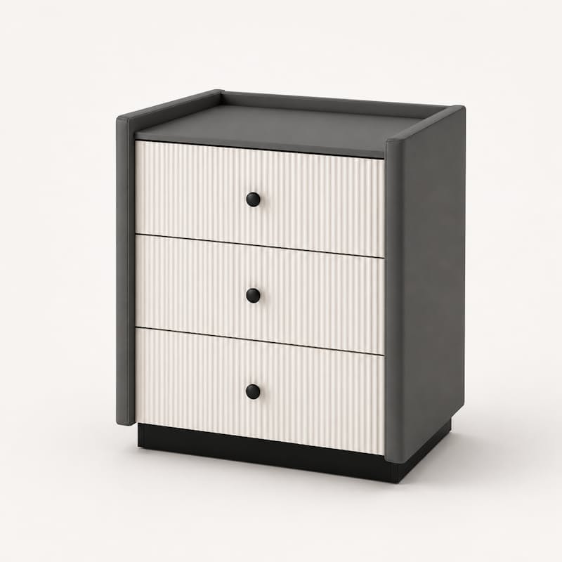 Dana 3-Drawer Ribbed Pedestal