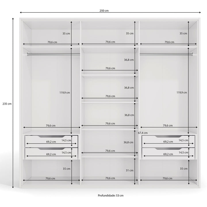Maximiliano 6 Door Wardrobe