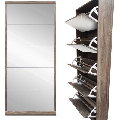 5 Door Mirror Shoe Cabinet