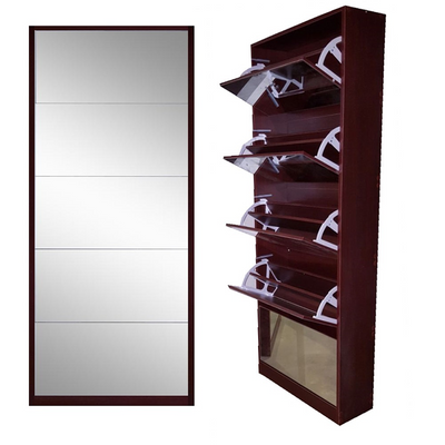 5 Door Mirror Shoe Cabinet