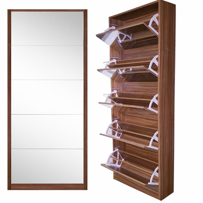 5 Door Mirror Shoe Cabinet