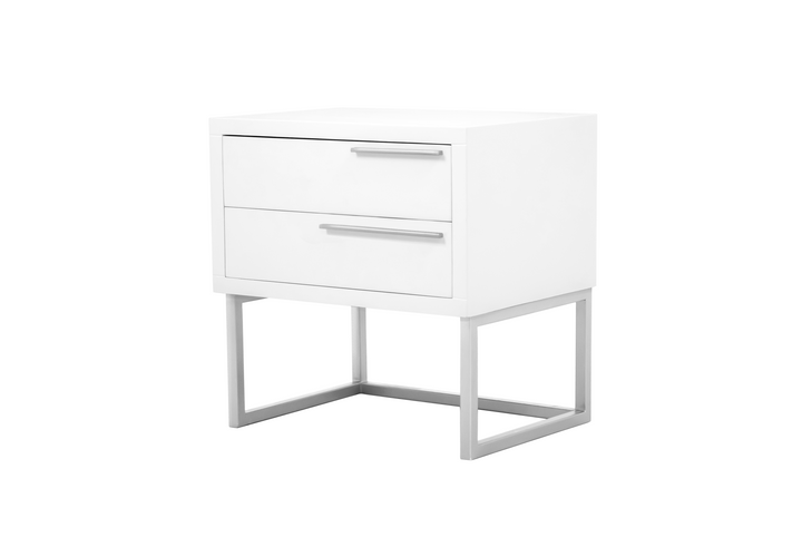Mika Wood Pedestal With Silver Frame & Handles