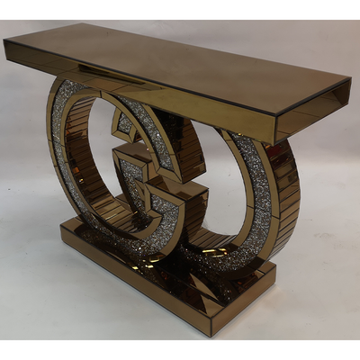 Greta Rose Gold Mirrored Console Table