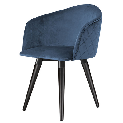 Kari Velvet Swivel Chair - Blue