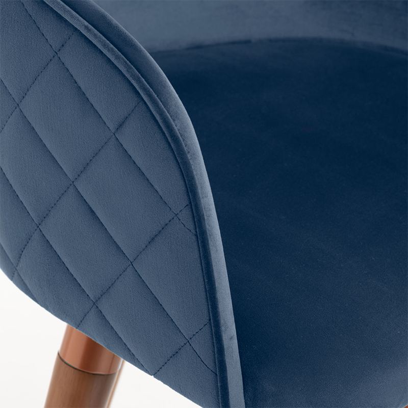 Kari Velvet Swivel Chair - Blue