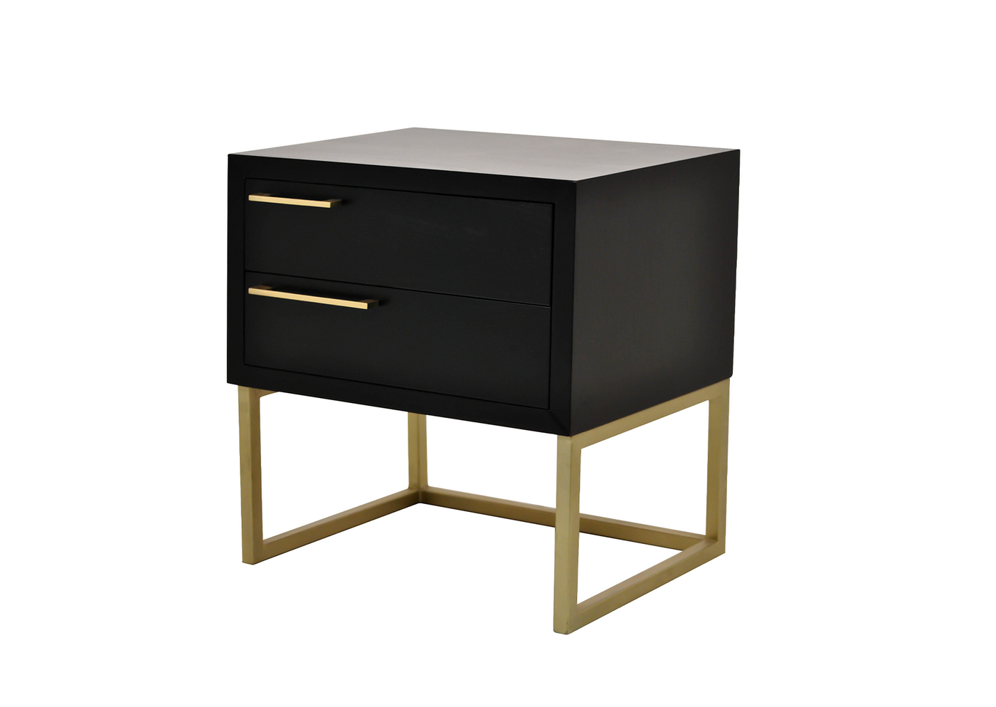 Mika Wood Pedestal With Gold Frame & Handles