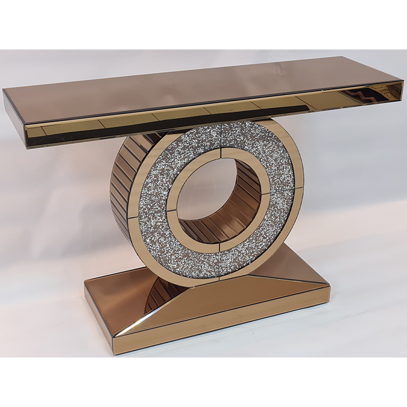 Rose Gold Mirrored Console Table