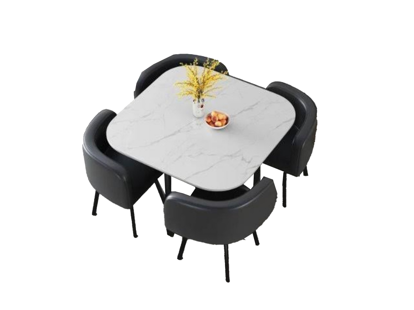 Monroe Retro Dinning Set- Square Marble Table